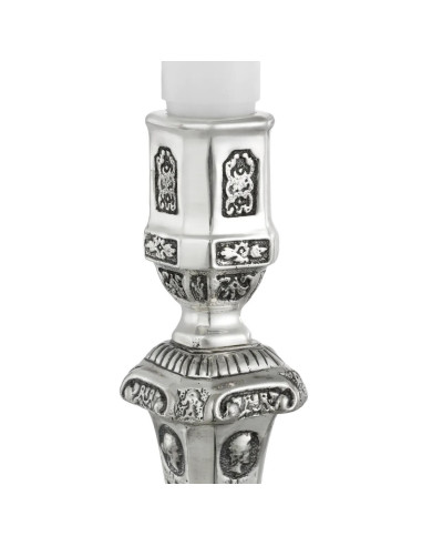 Pair of silver-plated candlesticks,...