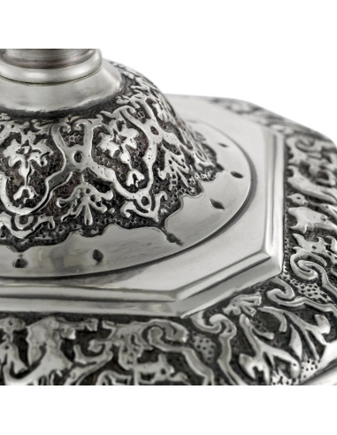 Pair of silver-plated candlesticks,...