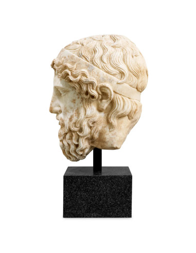 Marble bust of Hermes, patinated...