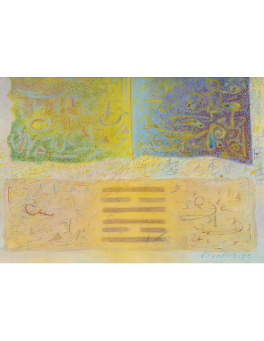 Santos Jocelyne 创作的布面油画，标题为《Yi-King...