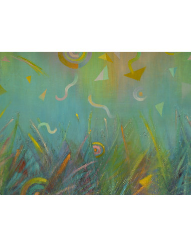 Santos Jocelyne 创作的布面油画，1990 年。