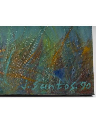 Santos Jocelyne 创作的布面油画，1990 年。