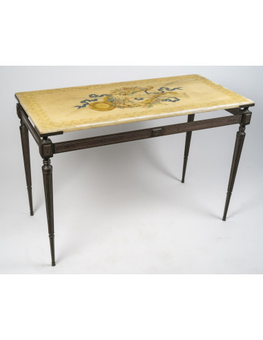 Console and side table in patinated...