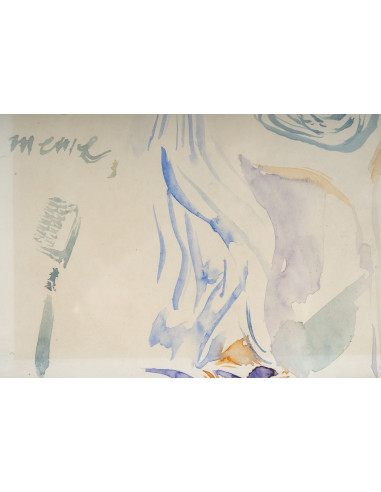 一套 3 幅水彩画，杯垫，带框，约 1990 年。