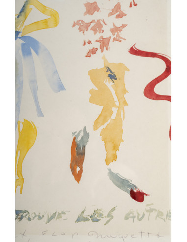 一套 3 幅水彩画，杯垫，带框，约 1990 年。