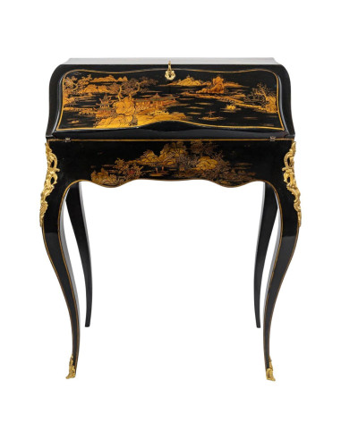 Lacquer and gilt bronze sloping desk,...