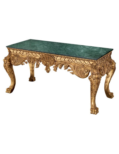 Console table in gilded wood and...