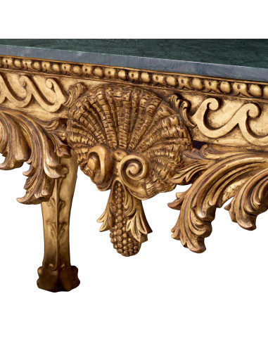 Console table in gilded wood and...