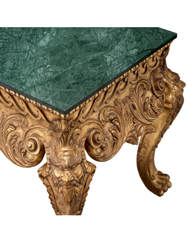 Console table in gilded wood and...