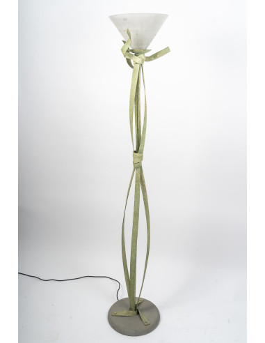 Lampadaire en métal, laqué vert,...