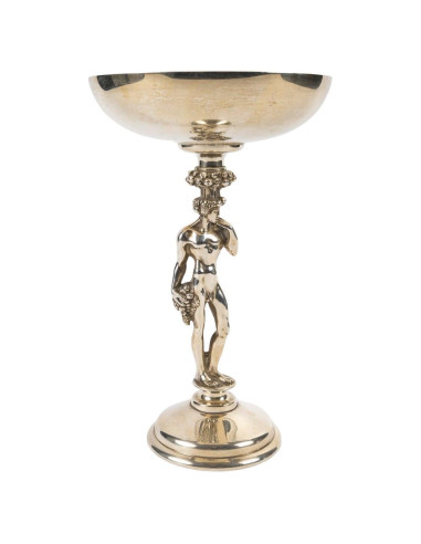 Taça em metal banhado a prata do...