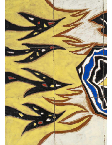 Jean Lurçat 瓷砖作品的装框，约 1950 年。