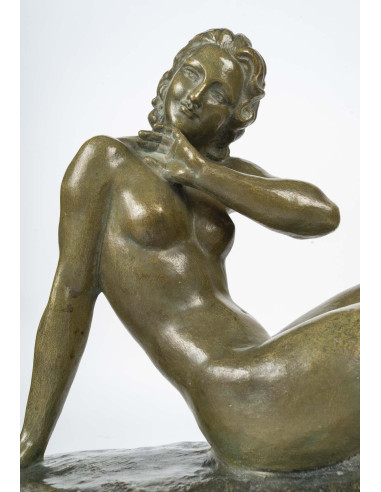 青铜裸女雕塑，署名 Cipriani，20 世纪早期。