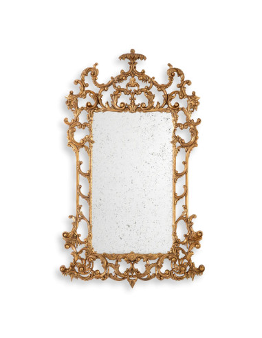 Large Rococo mirror in carved and...
