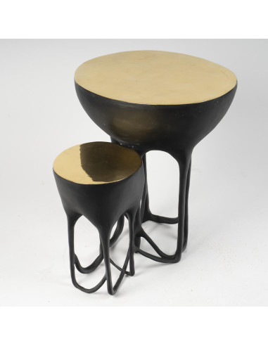 Coffee table, gilded and patinated...
