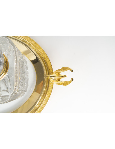 大型 24K 镀金金属和水晶开胃酒套装，19 世纪，拿破仑三世时期。