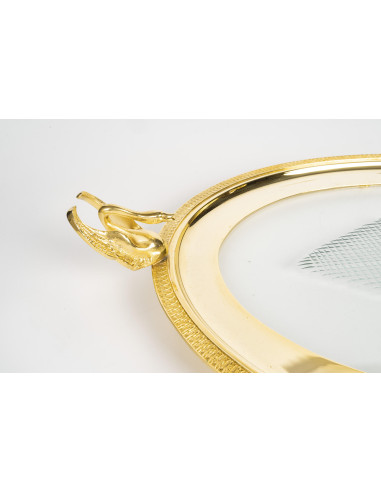 大型 24K 镀金金属和水晶开胃酒套装，19 世纪，拿破仑三世时期。