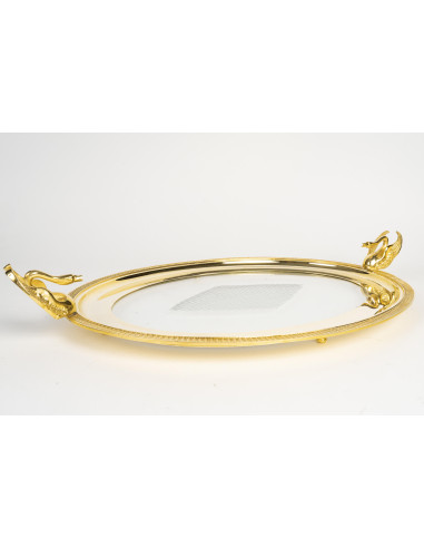 大型 24K 镀金金属和水晶开胃酒套装，19 世纪，拿破仑三世时期。