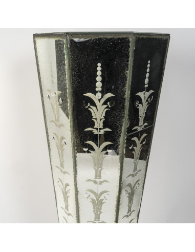 一对雕刻镜柱，20 世纪威尼斯作品。
