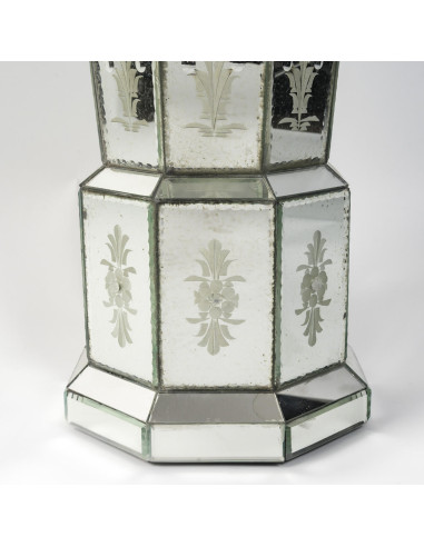 一对雕刻镜柱，20 世纪威尼斯作品。