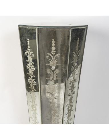 一对雕刻镜柱，20 世纪威尼斯作品。