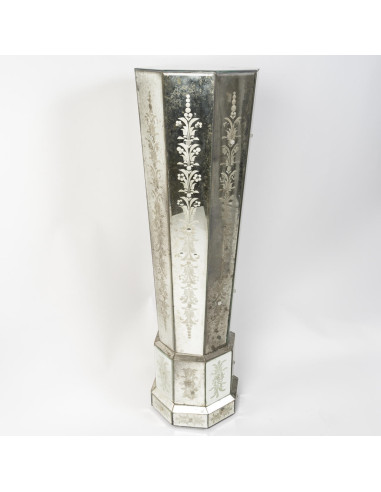 一对雕刻镜柱，20 世纪威尼斯作品。