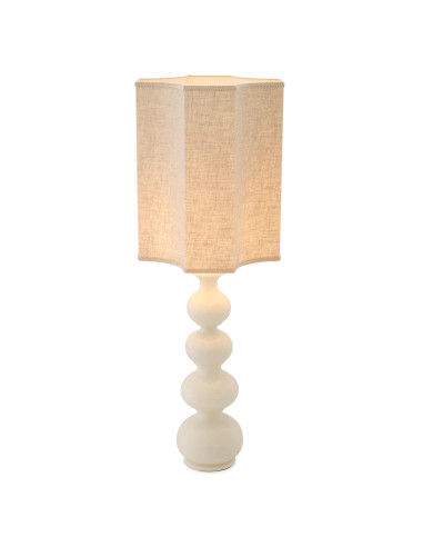 Pair of table lamps in cracked white...