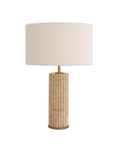 Pair of table lamps in travertine and...