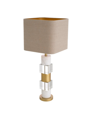 Pair of table lamps in patinated...