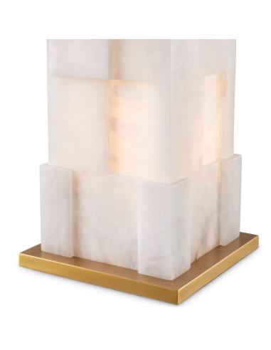Pair of table lamps in alabaster and...