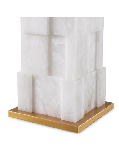 Pair of table lamps in alabaster and...