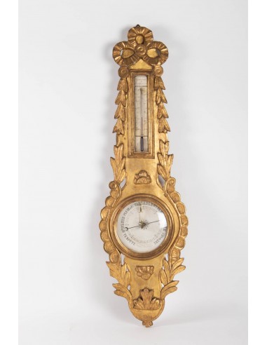 Barómetro Epoque Louis XVI En Bois Doré, 18ème Siècle