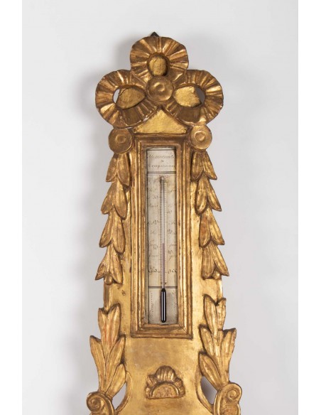 Barómetro Epoque Louis XVI En Bois Doré, 18ème Siècle