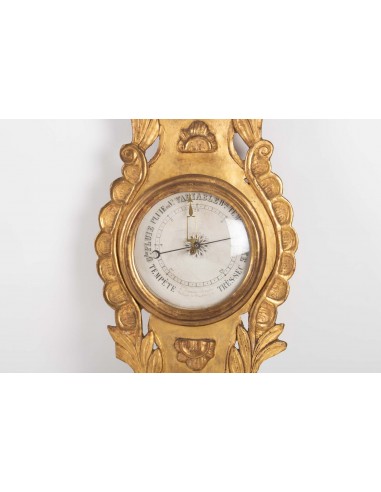 Barómetro Epoque Louis XVI En Bois Doré, 18ème Siècle