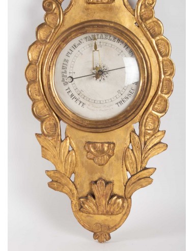Barómetro Epoque Louis XVI En Bois Doré, 18ème Siècle