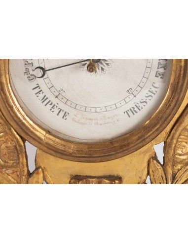 Barómetro Epoque Louis XVI En Bois Doré, 18ème Siècle