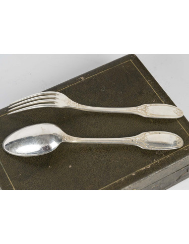 Box, dinner services, silver-plated...