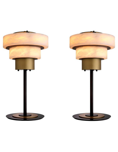Paire de lampes de table en laiton...