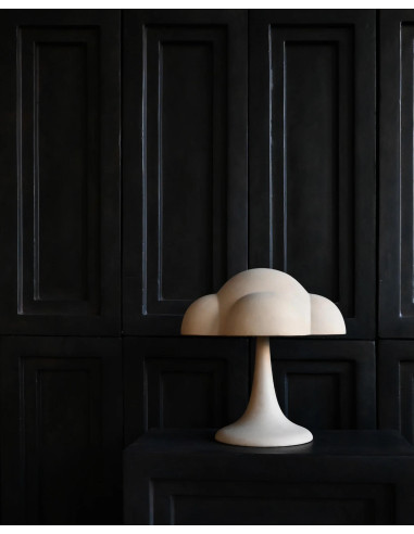 Sand-coloured table lamp, ceramic,...