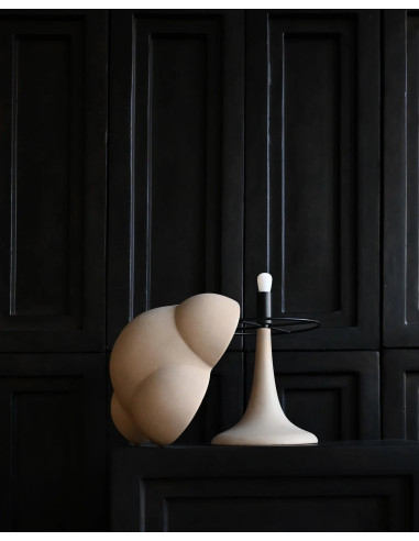 Sand-colored table lamp, ceramic,...