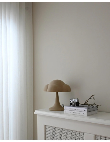 Sand-colored table lamp, ceramic,...