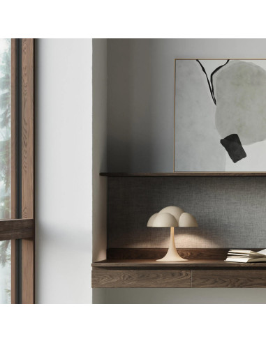 Sand-colored table lamp, ceramic,...