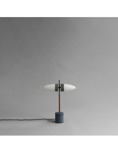 Table lamp in oxidized metal and opal...