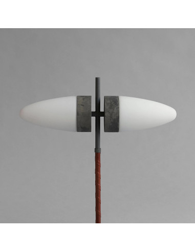 Table lamp in oxidized metal and opal...
