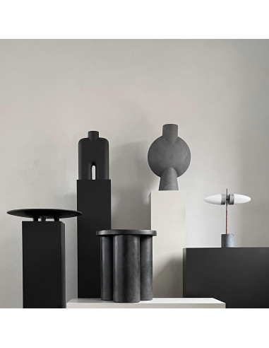 Table lamp in oxidized metal and opal...