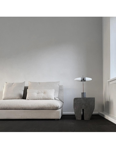 Table lamp in oxidized metal and opal...