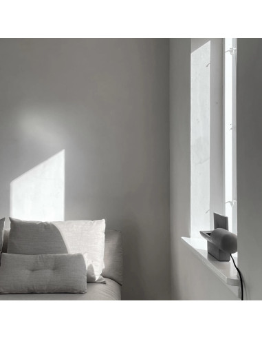 Brutalist table lamp in concrete,...