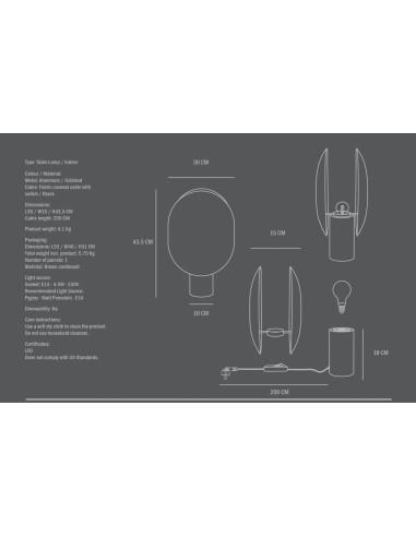 Aluminium table lamp, oxidized,...