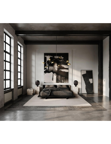Black aluminum table lamp, oxidized,...