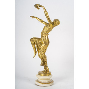 Gilt bronze sculpture, onyx... 2